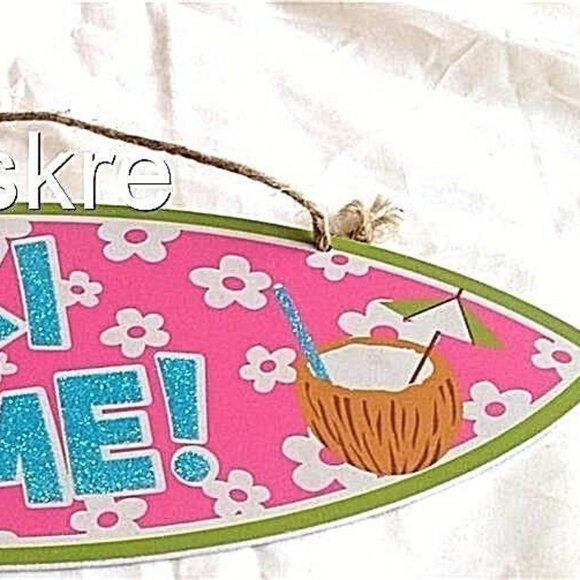 Luau Surf Board Wood Sign Aloha Tiki Time Bar Island Beach Wall Door Decoration - Picture 3 of 8